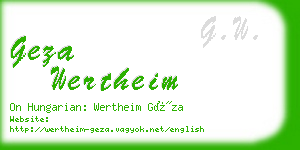 geza wertheim business card